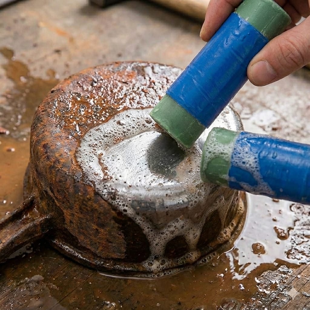 Steel Rust & Stain Remover 2 Pcs – Glass Fiber Metal Polish Brush