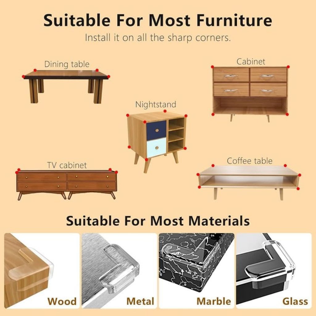 T-Shape Baby Corner Protector – Transparent, Soft Silicone Edge Guard for Child Safety