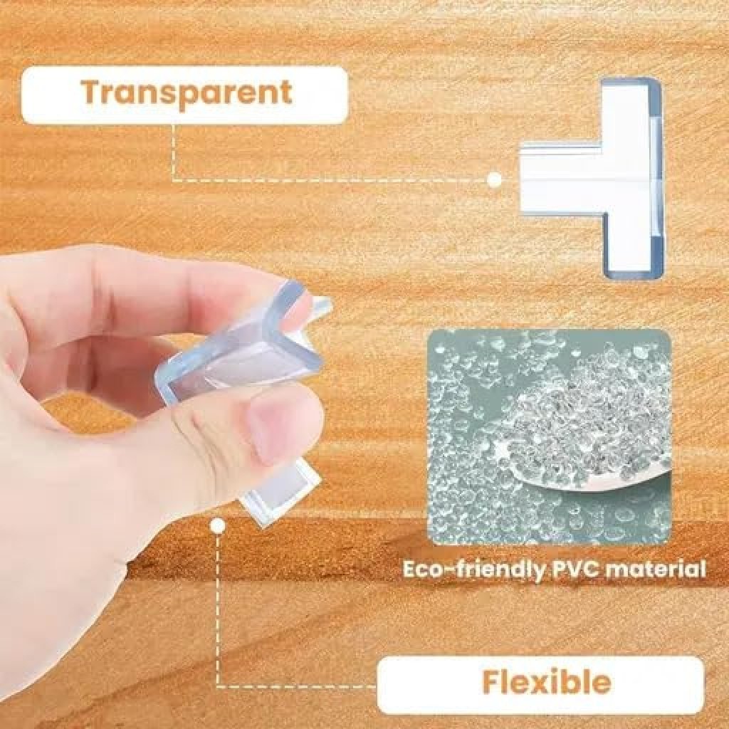 T-Shape Baby Corner Protector – Transparent, Soft Silicone Edge Guard for Child Safety