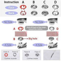 Premium Thickened Snap Buttons Kit with Pliers for Sewing & Crafting