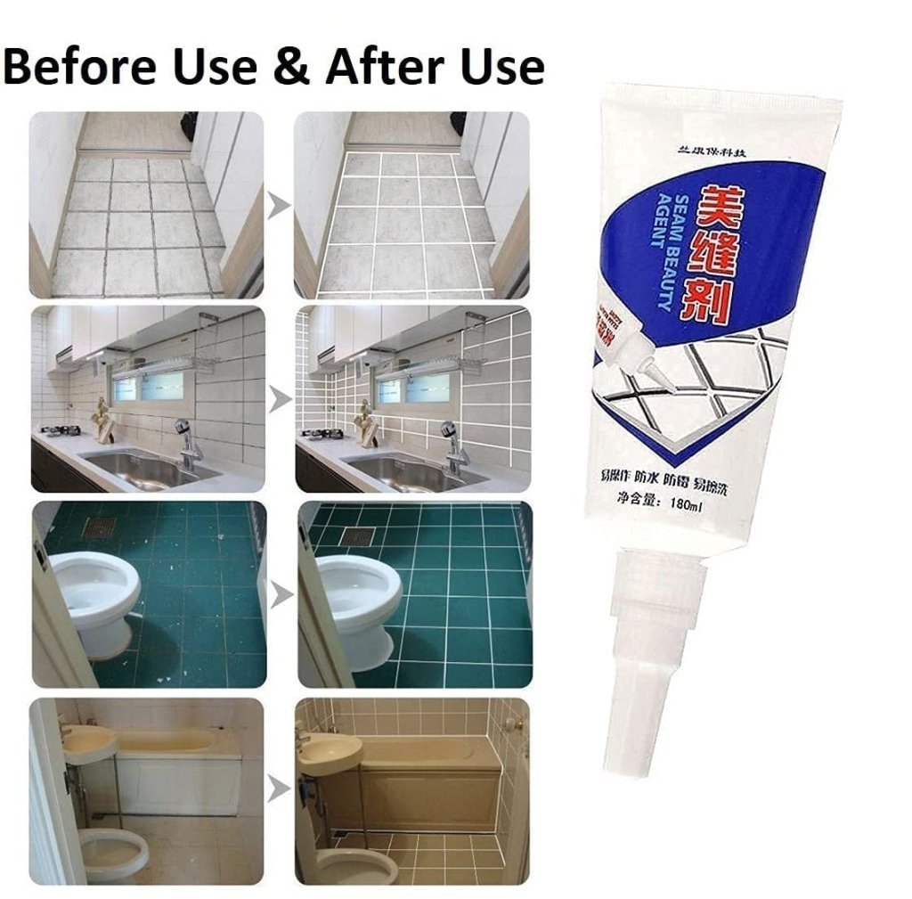 Premium Waterproof Tile Grout & Seam Filler Tube for Bathroom & Kitchen