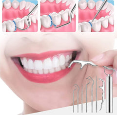 Portable 4-Piece Metal Toothpick & Floss Set for Travel & Outdoor Use