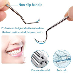 Portable 4-Piece Metal Toothpick & Floss Set for Travel & Outdoor Use