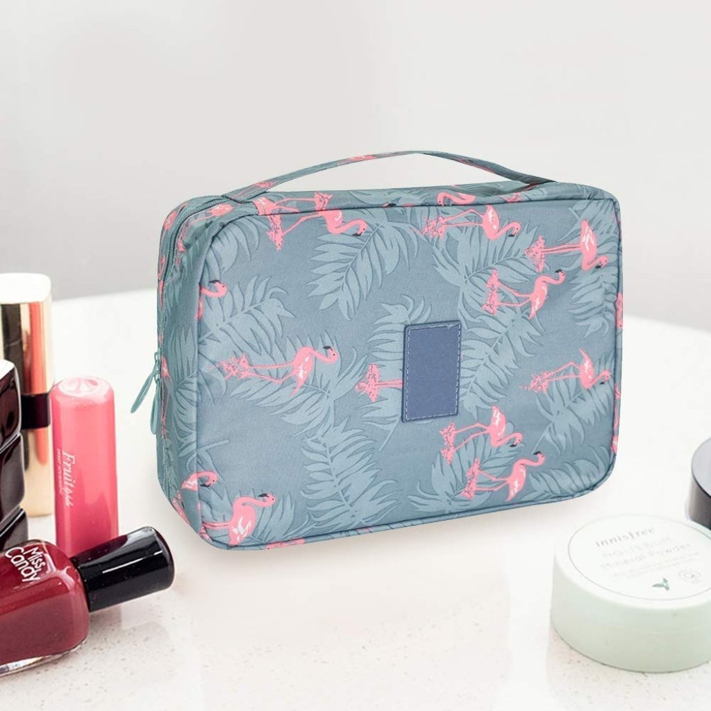 Travel Cosmetic Bag with Handle – Waterproof Makeup & Toiletry Organizer for Women (Multicolor)