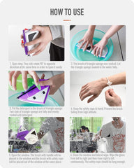 Triangle Magnetic Glass Cleaner – Double-Sided Window Wiper & Squeegee Kit