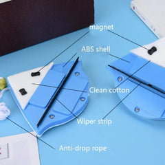 Triangle Magnetic Glass Cleaner – Double-Sided Window Wiper & Squeegee Kit