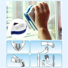 Triangle Magnetic Glass Cleaner – Double-Sided Window Wiper & Squeegee Kit