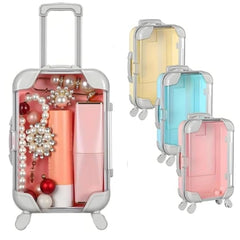 Mini Trolley Cosmetic Case for Makeup, Jewelry & Lashes – Travel Organizer