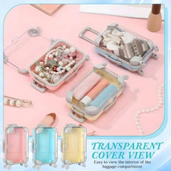 Mini Trolley Cosmetic Case for Makeup, Jewelry & Lashes – Travel Organizer