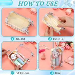 Mini Trolley Cosmetic Case for Makeup, Jewelry & Lashes – Travel Organizer