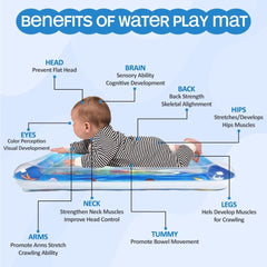 Tummy Time Baby Water Play Mat – Inflatable Indoor & Outdoor Fun (Blue)