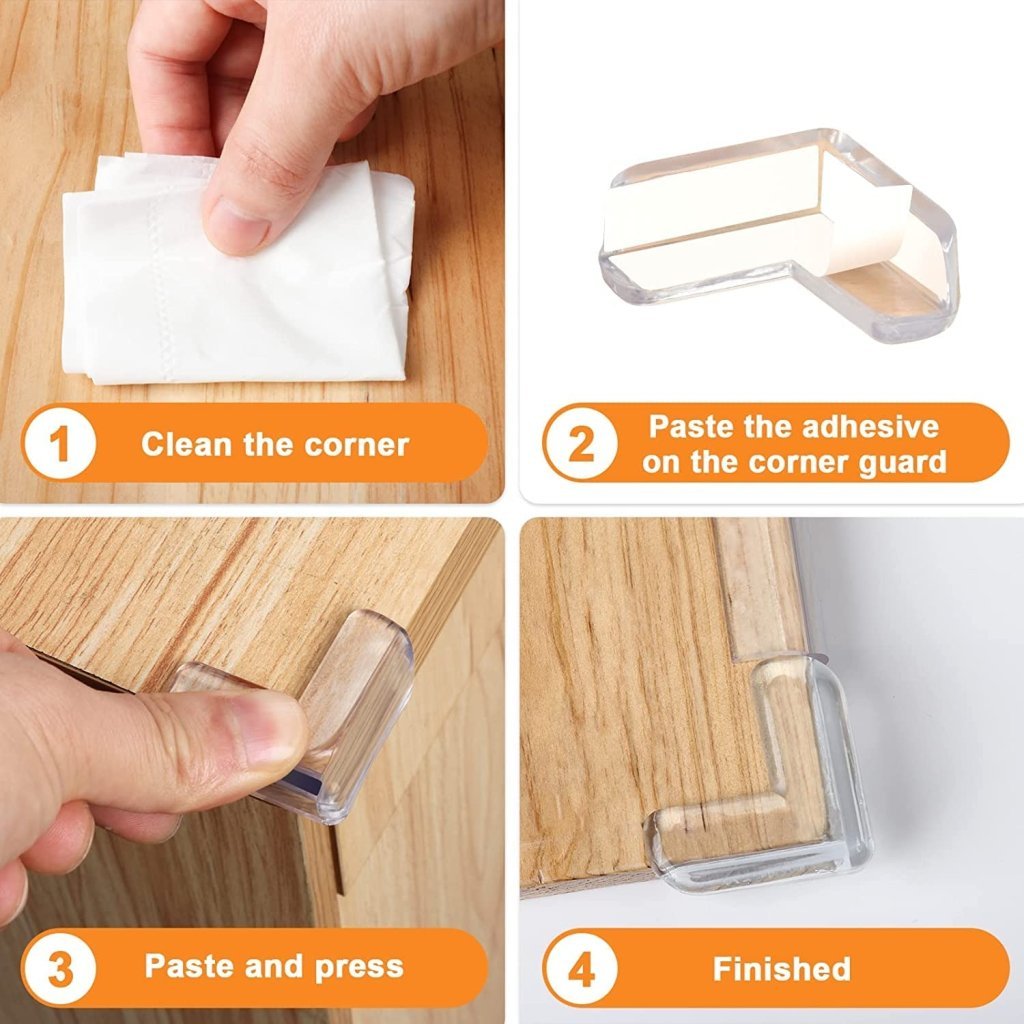 V-Shape Baby Corner Protectors – 8 pcs Soft Silicone Edge Guards for Furniture & Tables