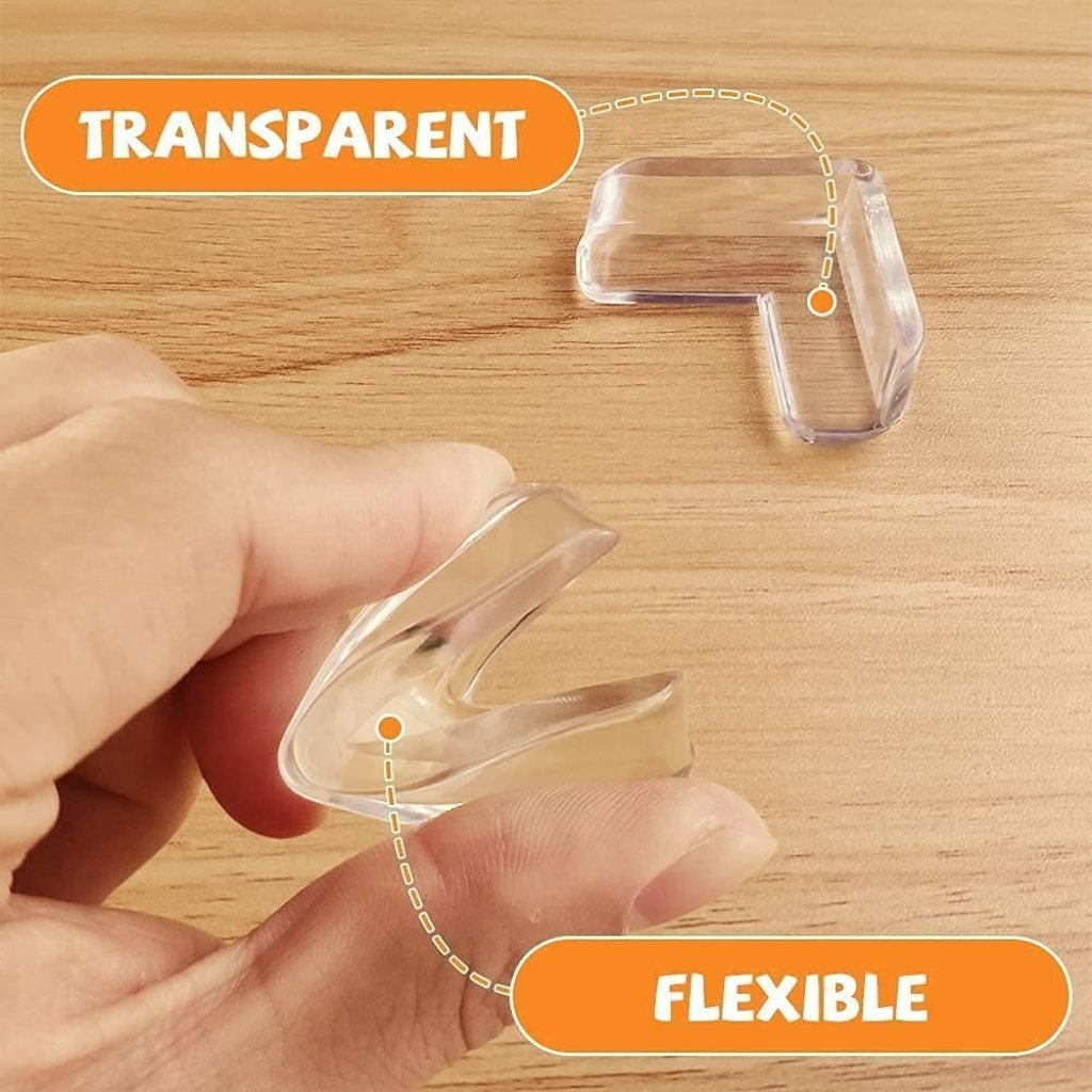 V-Shape Baby Corner Protectors – 8 pcs Soft Silicone Edge Guards for Furniture & Tables