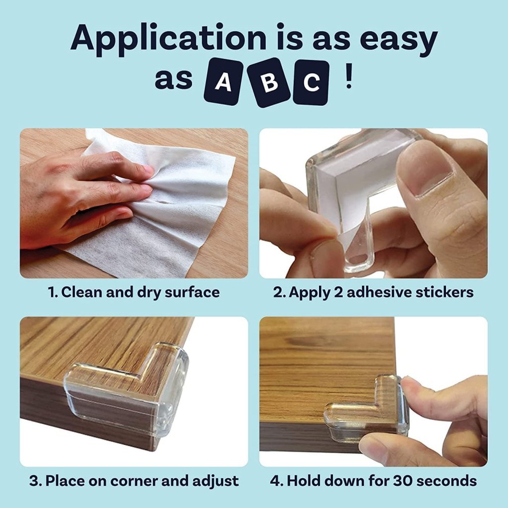 V-Shape Baby Corner Protectors – 8 pcs Soft Silicone Edge Guards for Furniture & Tables