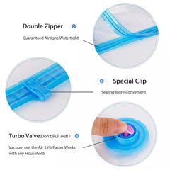 Heavy-Duty Vacuum Storage Bags with Pump – 5 Pack, Reusable Space Saver Bags for Travel & Home