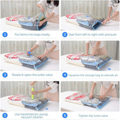 Heavy-Duty Vacuum Storage Bags with Pump – 5 Pack, Reusable Space Saver Bags for Travel & Home