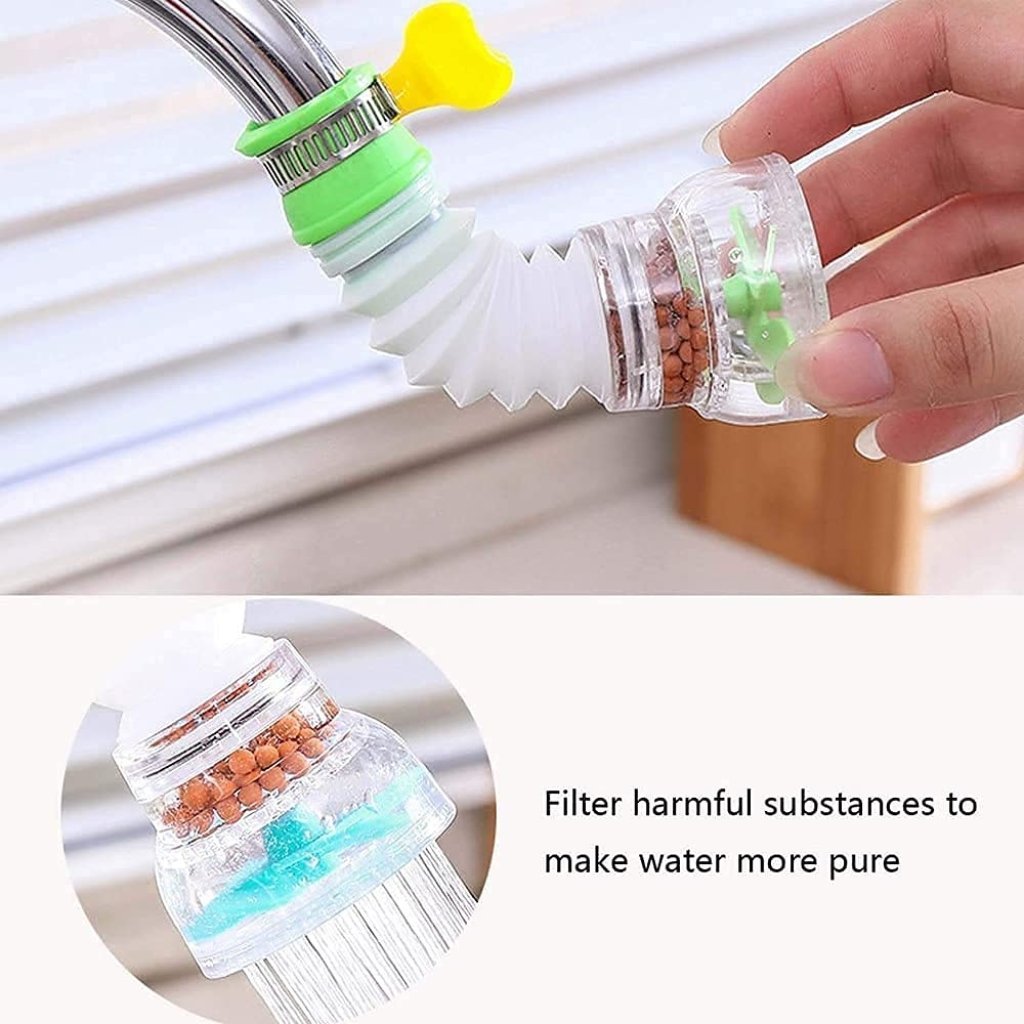 Flexible 360° Rotatable Kitchen Faucet with Sprayer & Anti-Splash Filter