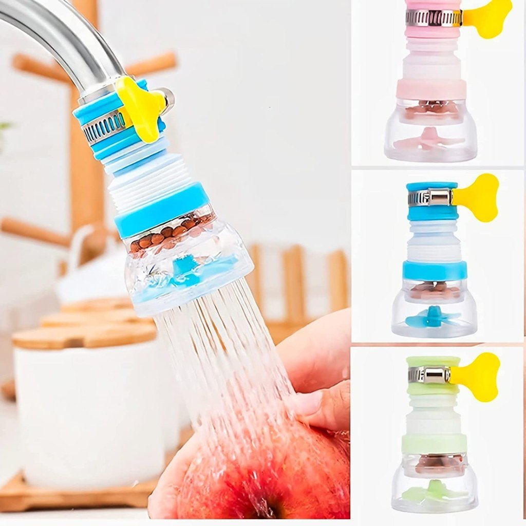 Flexible 360° Rotatable Kitchen Faucet with Sprayer & Anti-Splash Filter