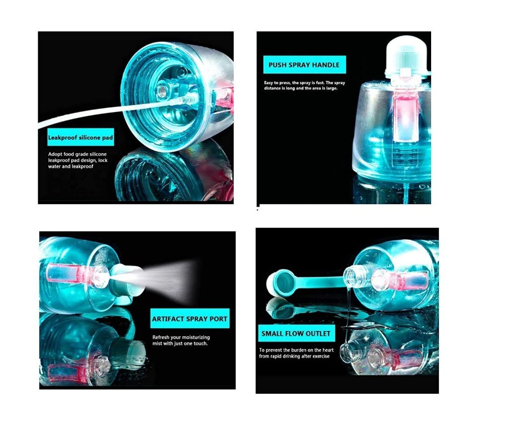 2-in-1 Spray & Drink Water Bottle – 600ml Outdoor Sports Sipper