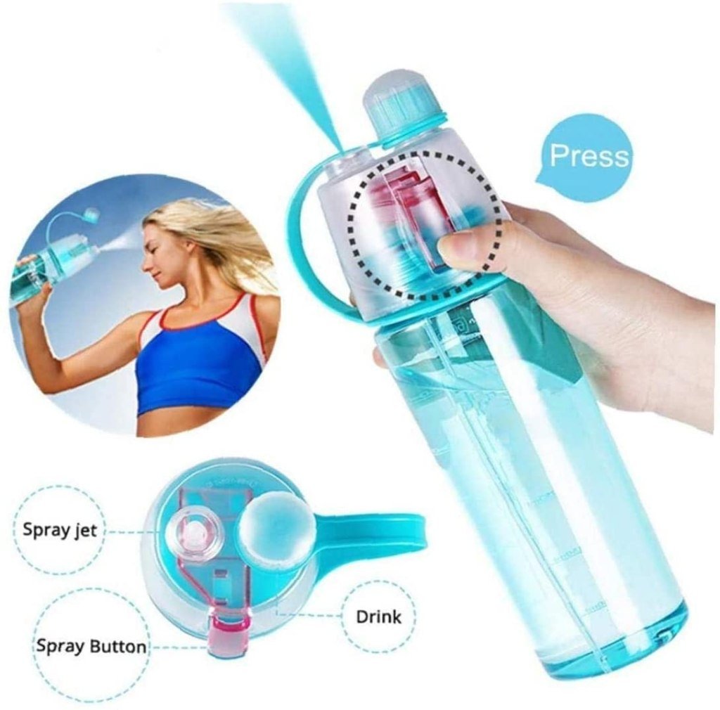 2-in-1 Spray & Drink Water Bottle – 600ml Outdoor Sports Sipper