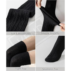 Winter Wool Long Socks for Women – Thermal Knitted Knee-High Socks & Leg Warmers (1 Pair)