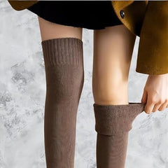 Winter Wool Long Socks for Women – Thermal Knitted Knee-High Socks & Leg Warmers (1 Pair)