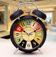 Stylish Black Metal Wall Clock with Silent Movement and Loud Alarm