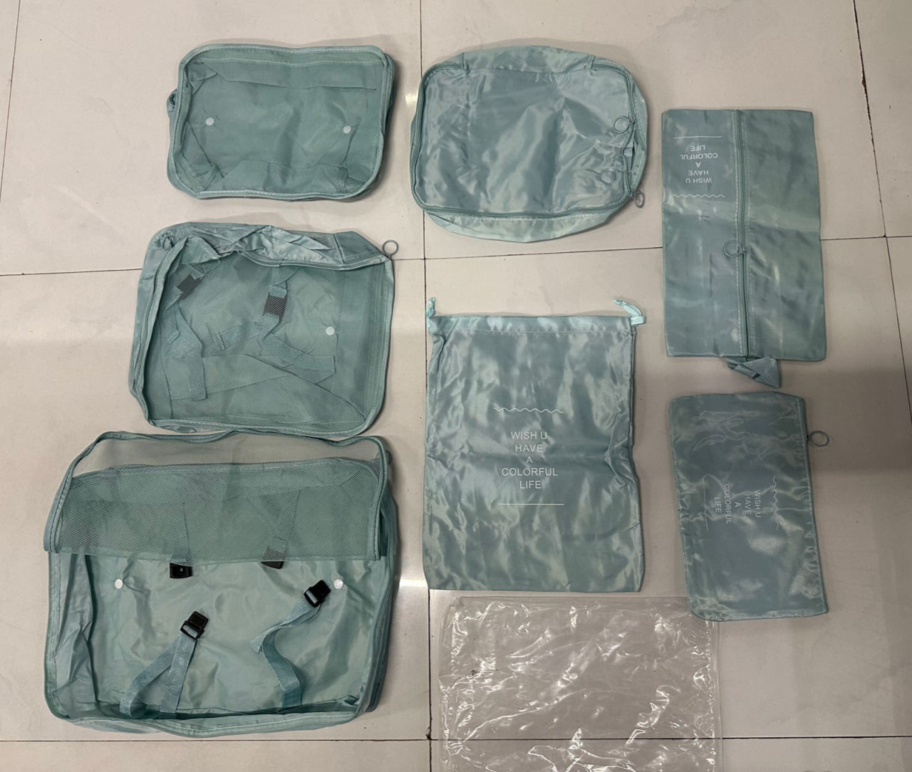 7-Piece Waterproof Travel Toiletry & Laundry Organizer Set