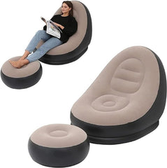 Inflatable Flocking Lounge Chair for Adults – Indoor & Outdoor Use