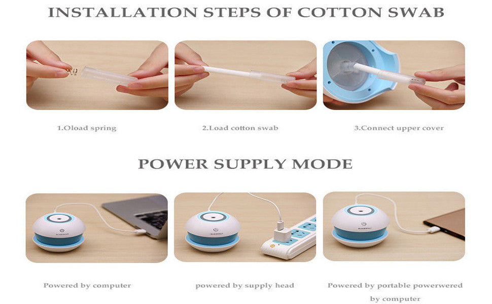 Diamond Cool Mist Humidifier with LED Night Light for Car & Office