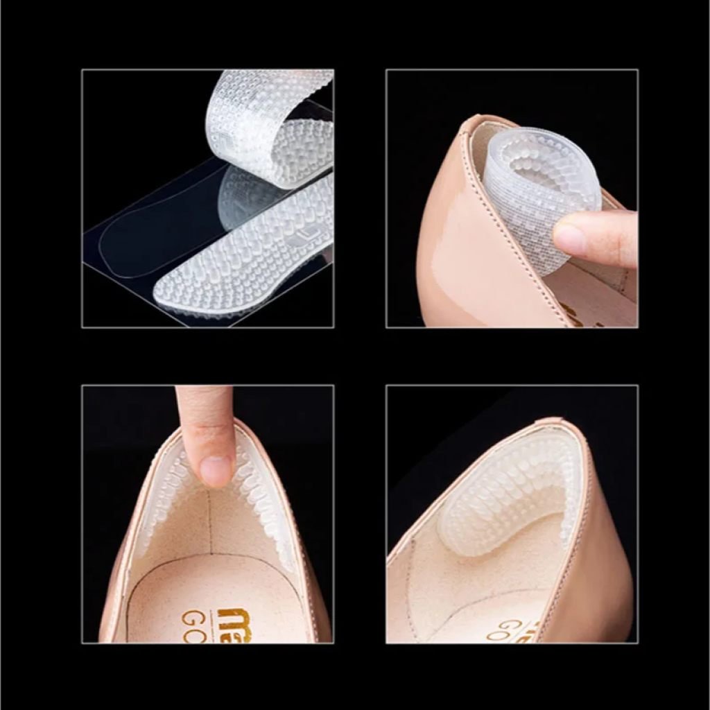 Transparent Silicone Heel Grip Cushions 1 Pair for Women & Men