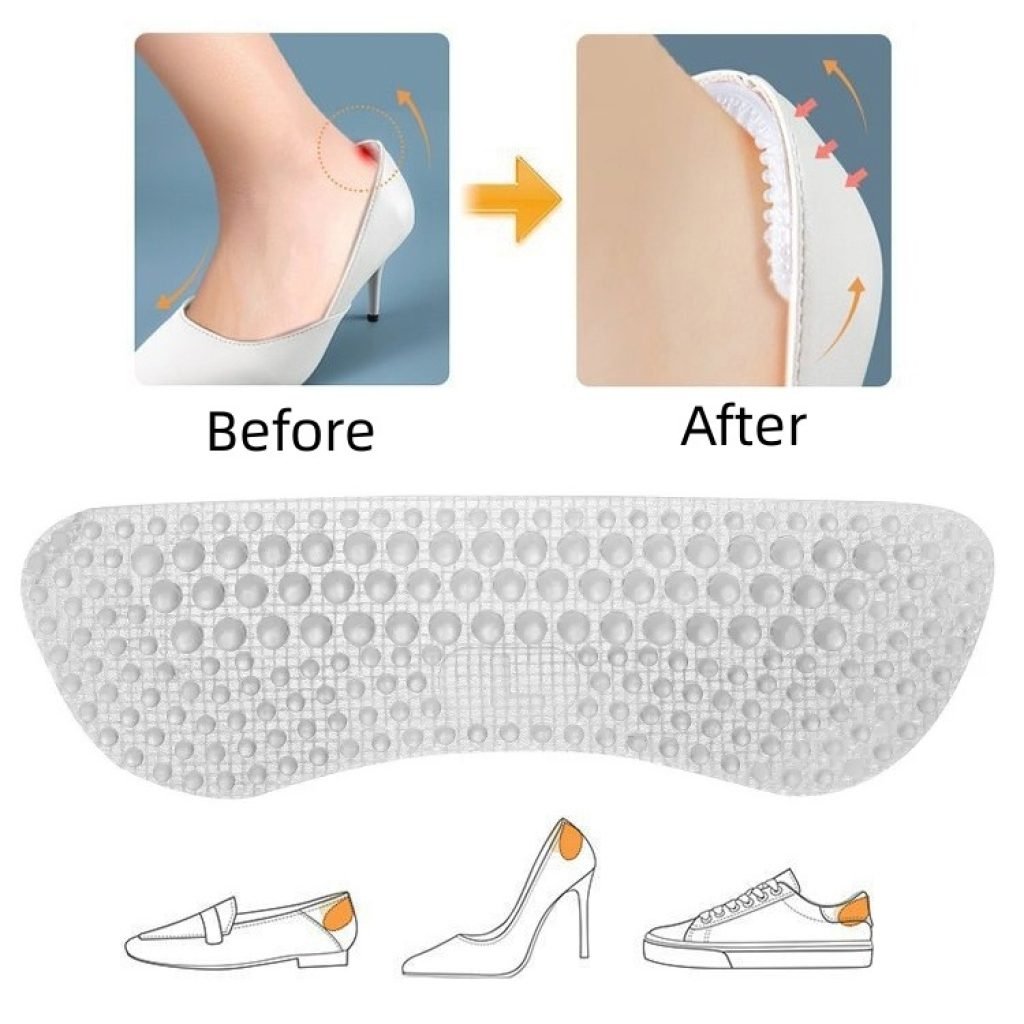 Transparent Silicone Heel Grip Cushions 1 Pair for Women & Men